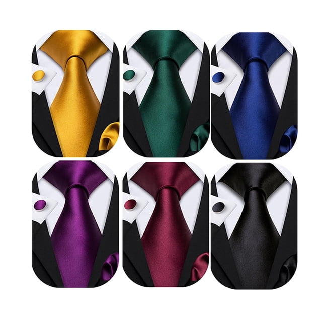 Set de corbatas Barry.Wang de seda para hombre, 6 unidades, moda de negocios