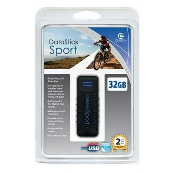 Centon  32GB Waterproof USB Drive -Blk