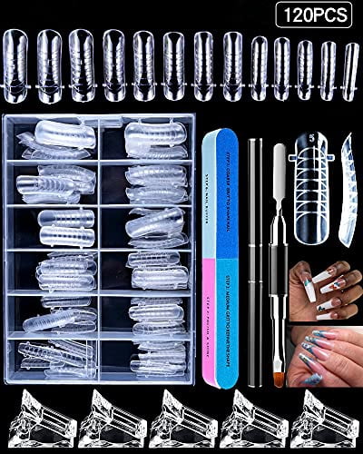 VONJUMA 228 Stück Dual Tips Nagelformen Set – 12 Größen Transparente Nagelplatten + Nagelfeile Für Nagelverlängerung & Nail-Art Zu Hause