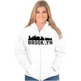 thumbnail image 4 of Brooklyn NYC Skyline New York City NY Unisex Fleece Graphic Zip Up Hoodie Brisco Brands 3X, 4 of 5