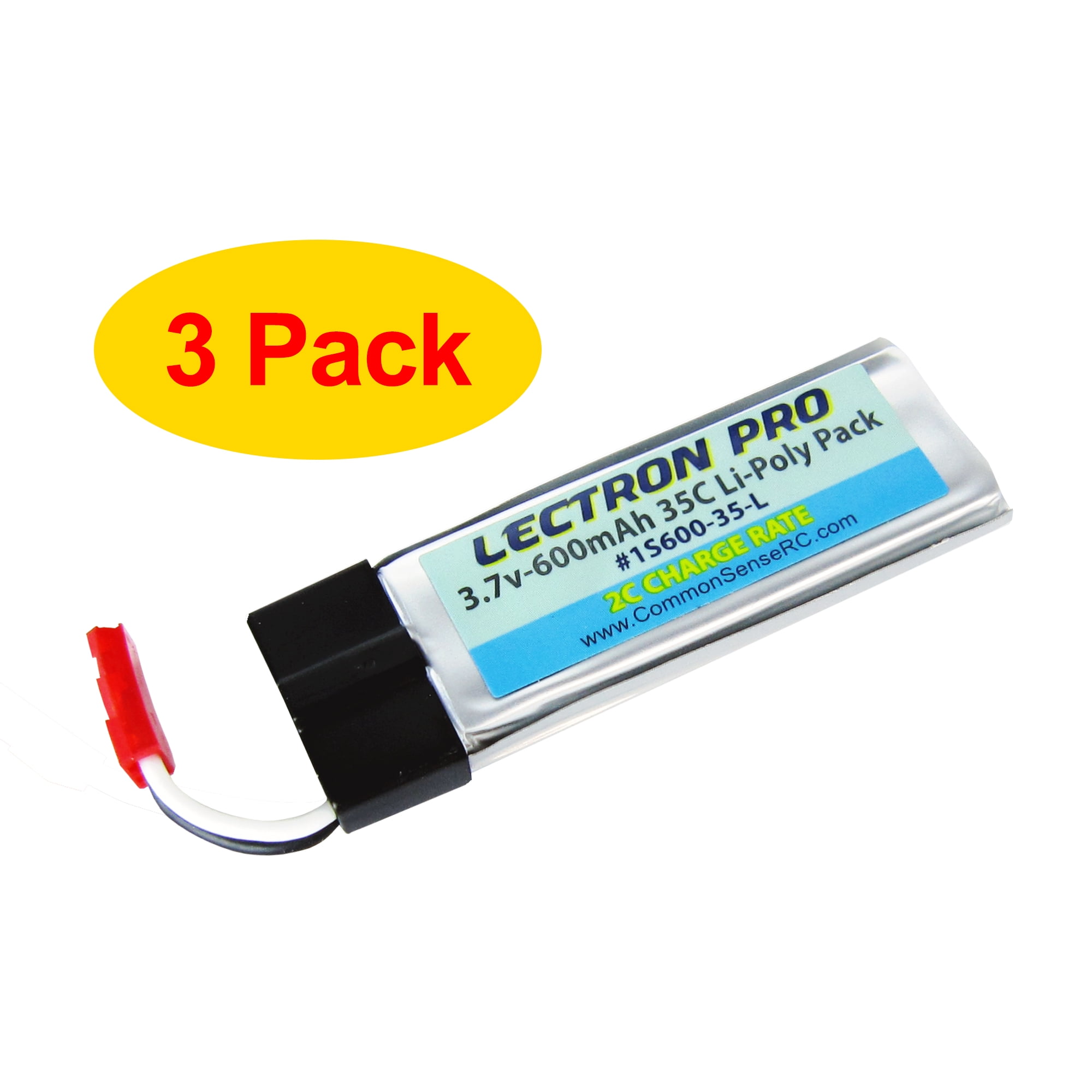 Brand New 3pcs Lectron Pro 3.7 volt 600mAh 35C LiPo Battery For Blade 180 QX HD