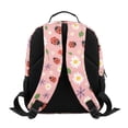 thumbnail image 2 of HUIACONG 13.5 Inch Pink Ladybug Floral Kids Backpack, Lightweight Water Resistant School Bag with Multi Pockets, Ergonomic Breathable Adjustable Padded Straps Bookbag for Daily Travel, 2 of 7