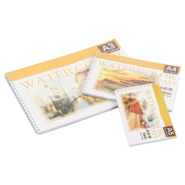 Keepsmiling A5, A4 & A3 Watercolor Pad for Artists (24 Sheets, Acid-Free)