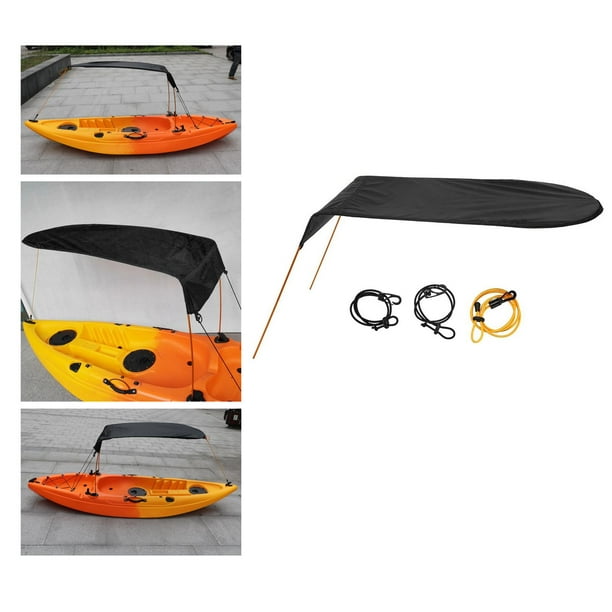 Runquan Canoe Sun Shade Canopy Kayaking Accessories Sunshade Kayak Boat Black Black