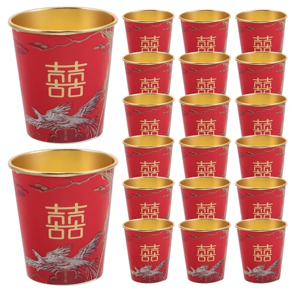 ACDANC Elegant Red Paper Cups for Parties Sturdy and Reliable with Generous Quantity 50 Pieces
