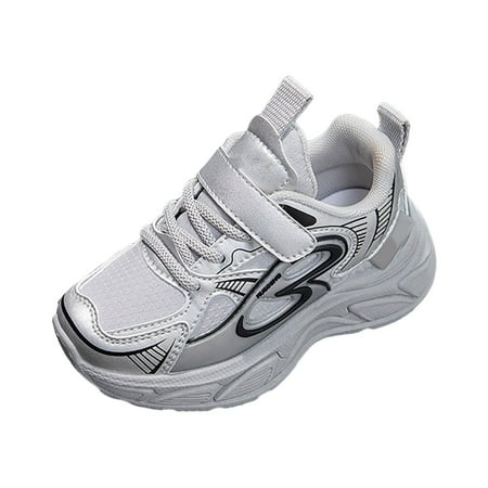 Gvdentm Toddler Girls Sneakers Lightweight Tennis School Shoes for Little Girl 8-9 Years Silver