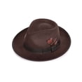 thumbnail image 2 of PULLIMORE Fedora Hats for Men & Women Wide Brim Felt Hat Dress Panama Trilby Hats, 2 of 8