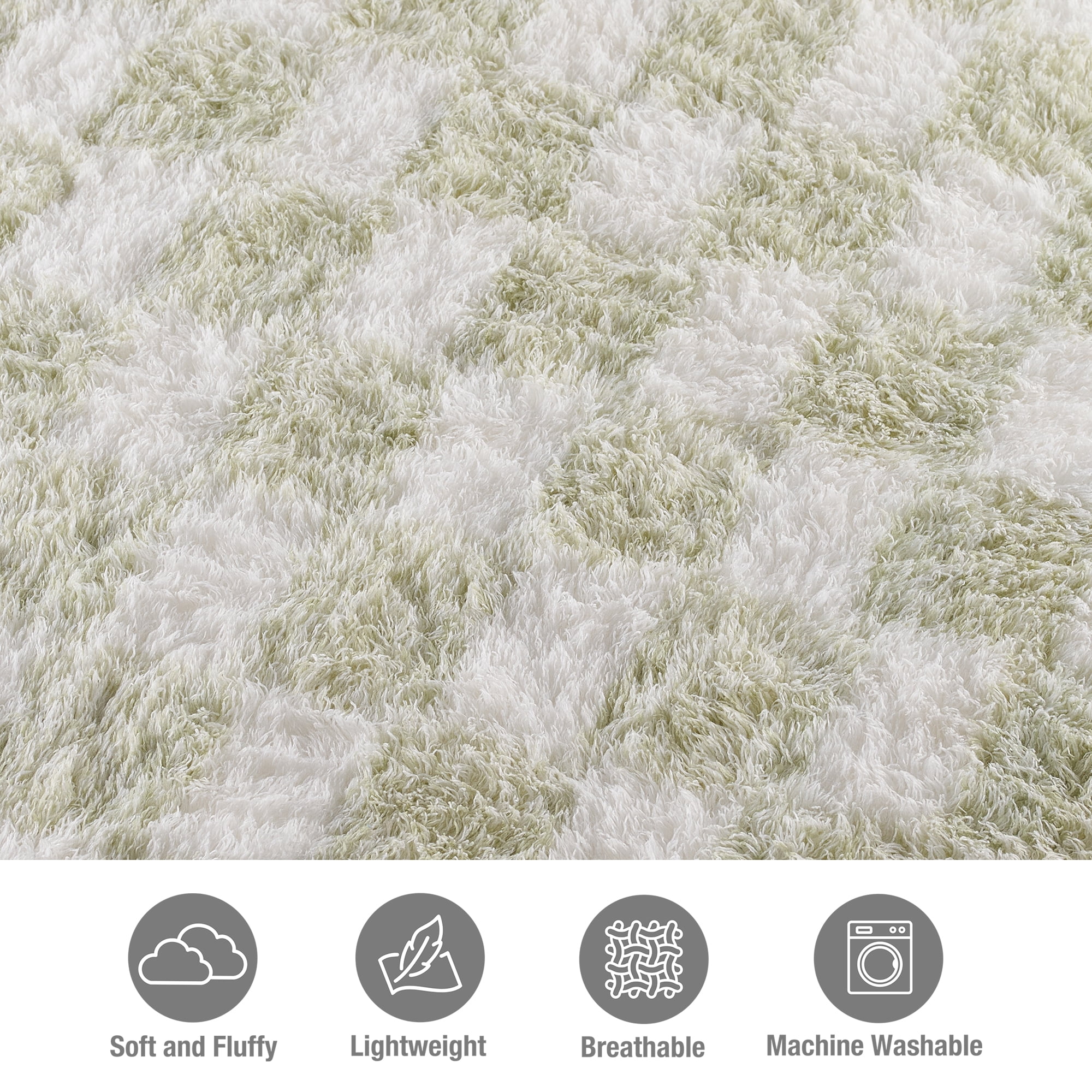 CBCHome Checkered Chenille Furry Throw Blanket – Soft Plush Cozy Dorm Room Essential, for Sofa and Bed, Graduation Gift for Her and Teens (Desert Sage, 50"x60")