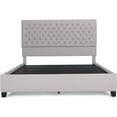 thumbnail image 2 of Benjara Amare Platform Queen Size Bed, Button Tufted Light Gray Polyester, 2 of 5