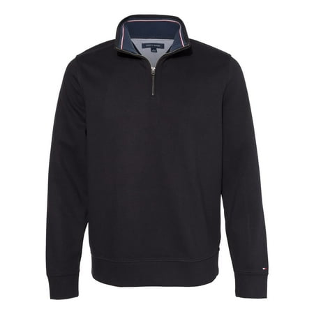 Tommy Hilfiger Mens QuarterZip Pullover Sweatshirt 13H1858, M, Deep Knit Black
