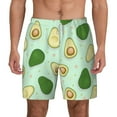 thumbnail image 2 of Picia Avocado pattern Mens Swim Trunks with Compression Liner Stretch Beach Shorts Quick Dry with Zipper Pockets No-Chafing Board Shorts-Large, 2 of 9