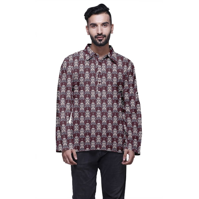 Atasi Printed Button Placket Traditional Kurta For Men Short Kurta Shirt For Boy