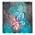 thumbnail image 3 of Ambesonne Fantasy Shower Curtain, Butterfly Winged, 69"Wx84"L, Blue Purple, 3 of 5