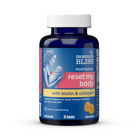 Mommy's Bliss Reset My Body with Biotin + Collagen Gummies, Dietary Supplement, 60 Count