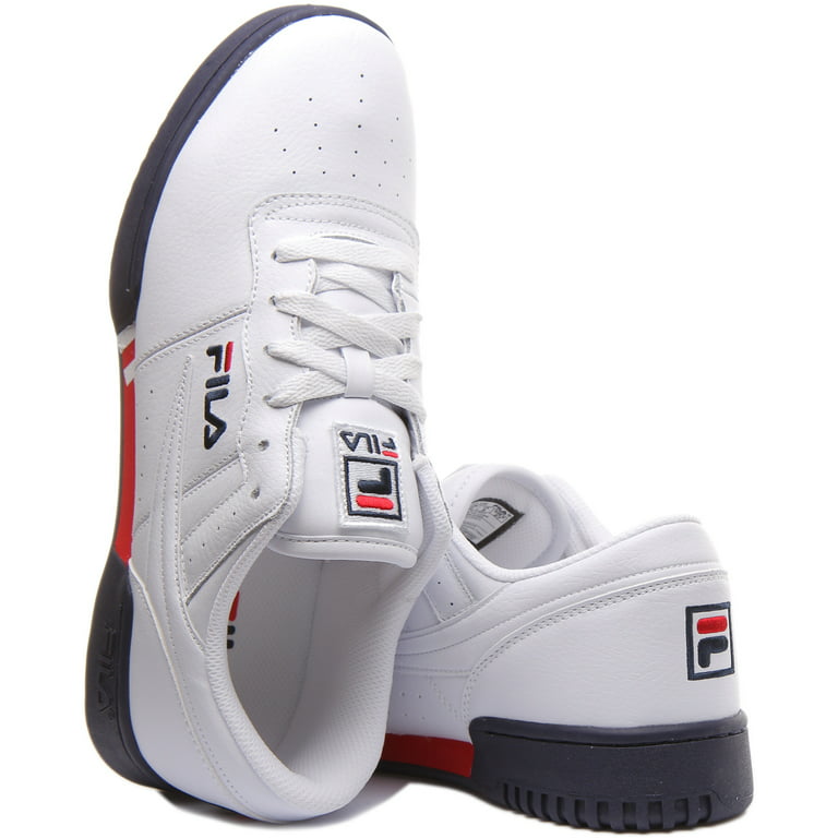 Fila Classic Fitness Men's Lace Up Synthetic Leather Casual Sneakers In  White Size 9