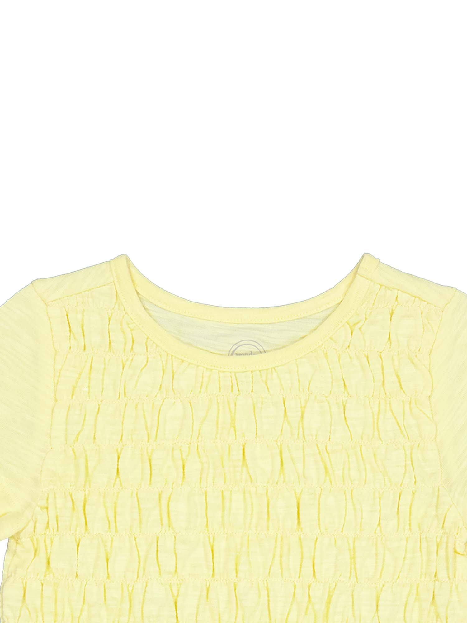 Wonder Nation Girls Short Sleeve Smocked Top, Sizes 4-18 & Plus