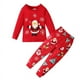 thumbnail image 3 of Conjunto de ropa navideña con dibujos de Papá Noel para niño y niña, pijamas de manga larga para bebé, camisetas y pantalones, ropa de dormir para el hogar, 2 uds., 3 of 4