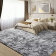 thumbnail image 5 of KIXINWA Area Rug for Bedroom Living Room, Machine Washable 4x6 Fluffy Shag Rug, Soft Plush Non Slip Carpet for Indoor Floor Bedside Nursery Kids Room, Dorm, Home Decor Aesthetic, Tie-Dyed Light Grey, 5 of 6
