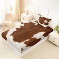 thumbnail image 4 of Erosebridal Farmhouse Cow Print Twin Sheet Sets 3pcs For Boys Girls,Brown White Animal Print Bedding For Teens Adults, 4 of 5