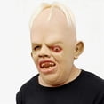 thumbnail image 1 of Máscara de cabeza de terror con capucha, disfraz de Halloween, juego de rol, cobertura total de cabeza, ojos oblicuos, máscara de látex para fiestas,, 1 of 8