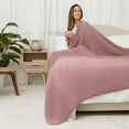thumbnail image 3 of Comfy Cubs Muslin Blanket, Extra Large 90” x 90”, 6 Layer Cooling Cotton Softness (Mauve, Queen), 3 of 8
