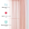 thumbnail image 3 of THD Serenity Sheer Voile Window Treatment Rod Pocket Curtain Panels - Curtains for Living Room - Set of 2 (Blush Pink, 54 W x 84 L), 3 of 6