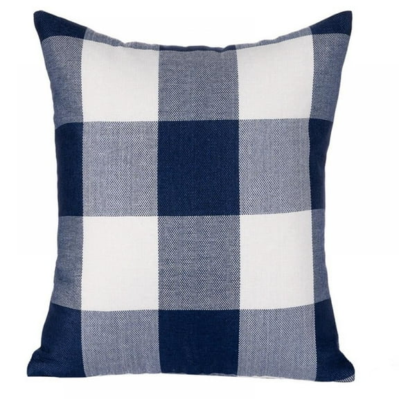 TELOLY Check Throw Pillow Covers,Farmhouse Outdoor Plaid Square Pillow Cushion Case for Home,Easter Decor,Car,Bed,Sofa,18x18 inches