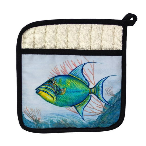 Betsy Drake PT114A Trigger Fish Original Pot Holder