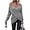 Grey, variant on Womens Casual V Neck Long Sleeve Sweaters Cross Wrap Front Cable Knit Pullover Sweater Jumper Tops