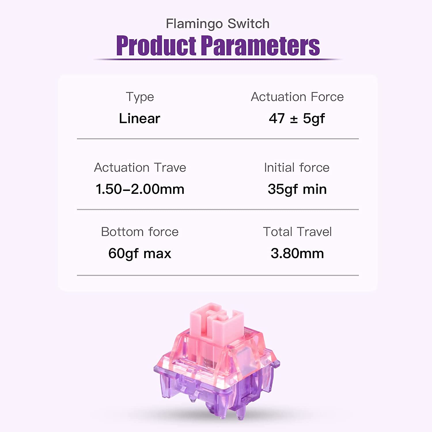 EPOMAKER Flamingo 30 Pieces 47gf Linear Mechanical Keyboard