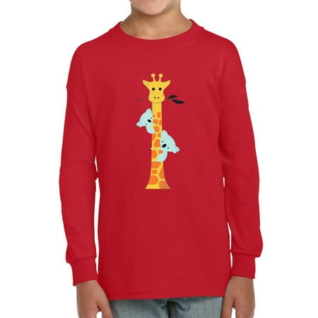 

Image Conscious Koalas Climbing A Giraffe Long Sleeve Toddler -Jay Fleck Designs Unisex 2 Toddler