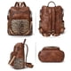 thumbnail image 3 of OPAGE Mochila de cuero para mujer, bolso de hombro con borlas a la moda, bolsos de viaje grandes de diseñador, 3 of 5