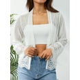 thumbnail image 2 of VISgogo - Blusa floral de encaje frontal abierto de manga larga para mujer primavera verano VISgogo moda, 2 of 9
