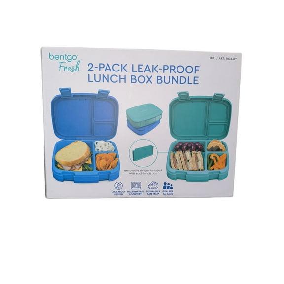 Bentgo Fresh Leak Proof Plastic Reusable Lunch Box 2 Count