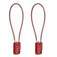 thumbnail image 1 of Uxcell 2-Pack Candado de Combinación, Aleación de Zinc 4 Dígitos Contraseña 12 In Cable Candado de Equipaje Exterior Sin Llave [Rojo], 1 of 7