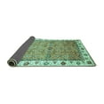 thumbnail image 2 of Ahgly Company Indoor Round Oriental Turquoise Blue Traditional Area Rugs, 4' Round, 2 of 4