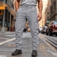 thumbnail image 2 of HAiming Mens Cargo Pants Drawstring Casual Hiking Pants Joggers Athletic Trousers Loose Straight Sweatpants for Hiking, 2 of 8