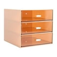 thumbnail image 1 of Boîte de Rangement à Tiroirs Autoportante avec Tiroirs pour Comptoirs Rose Trois Compartiments, 1 of 7