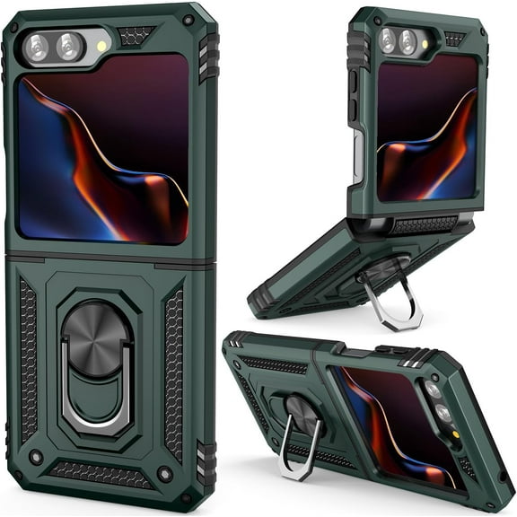 Case for Samsung Galaxy Z-Flip 5 5G Case: Z Flip 5 Case Military Grade Protection Shockproof Cell Phone Case with Kickstand Protective Dropproof Cover for Galaxy Z Flip 5 Teal Case
