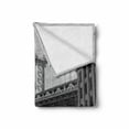 thumbnail image 2 of Landscape Soft Flannel Fleece Throw Blanket, Brooklyn New York Usa Landmark Bridge Street with Cars Photo, Cozy Plush for Indoor and Outdoor Use, 70" x 90", Charcoal Grey White, by Ambesonne, 2 of 6