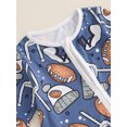 thumbnail image 7 of Suealasg Baby Girl Boy Pajamas Jumpsuits Long Sleeve Round Neck Football Print Zip Up One-Piece Pajamas Infant Footie Pjs Newborn Rompers Sleepwear, 7 of 7