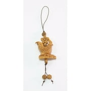 SMILING JUJU Brown Rooster with Star Flower Cell Phone Good Luck Charm Strap Accessory Gift E14211-10