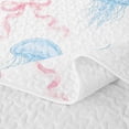 thumbnail image 5 of spefrowx Kawaii Blue Jellyfish Twin Quilt Set for Girls, Pink Watercolor Bow Ribbon Twin Coverlet Set, 2pcs, 5 of 7