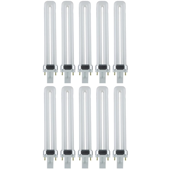 Pack of 10 Sunlite 13 Watt PL 2-PIN Single U-Shaped Twin Tube, GX23 Base, Warm White