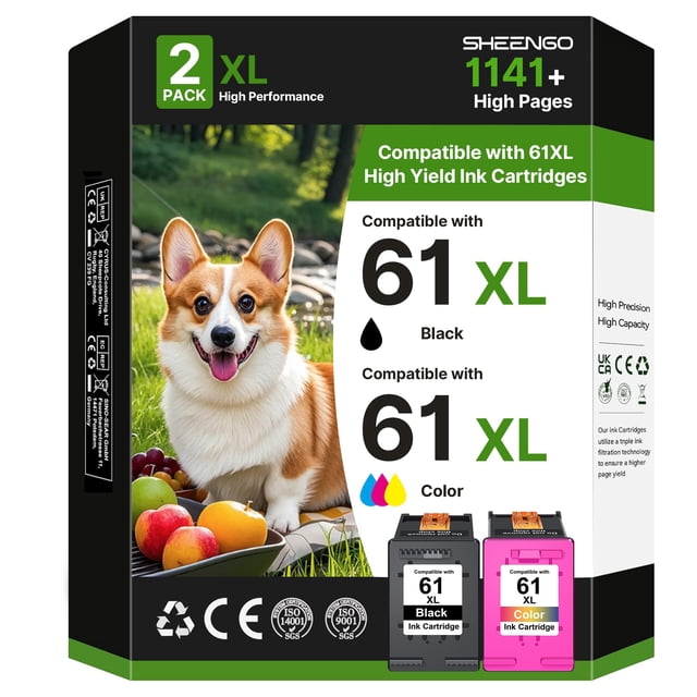 Cartucho de tinta SHEENGO 61XL negro y color para impresora HP