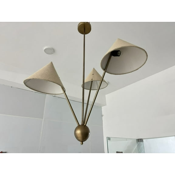 Nautical Home Deco 3-Light Sputnik Modern Brass Chandelier