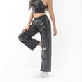 thumbnail image 4 of SWSMCLT Women's Straight Leg Pants Stretch Long Casual Pants Pleated Summer Casual Trendy Winter Trousers Black 8, 4 of 4