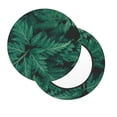 thumbnail image 2 of Lsque Green Leave Fern Pattern Round Bar chair cushion covers Velvet Fabric Premium Comfort Protects from Scratches and Stains for 14-17 Inch Chair-14 inch, 2 of 7
