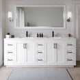 thumbnail image 2 of Wyndham Collection Miranda 84" Marble Double Bathroom Vanity in White/Black, 2 of 7