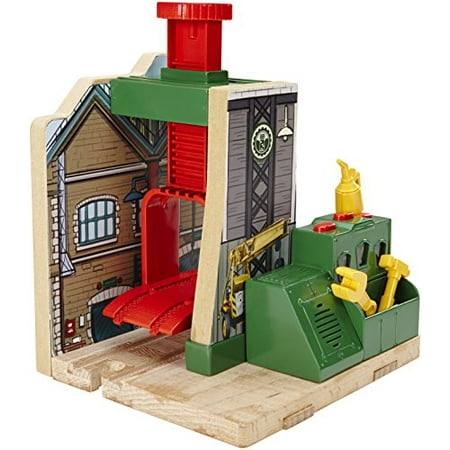 Fisher-Price Thomas the Train Wooden Railway Steamworks Lift and Repair ...